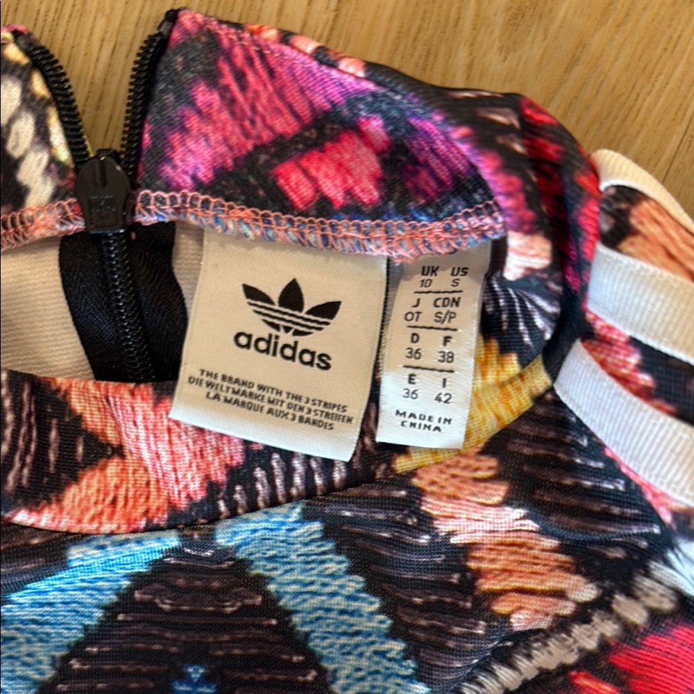 Adidas Red and Blue Mock Neck Midi Dress - Picture 2 of 2